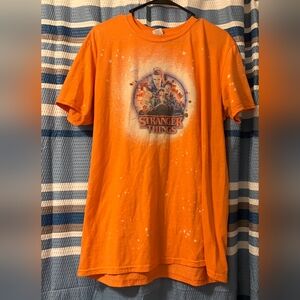 Stranger Things Graphic Tee - Orange Short Sleeve Men's Shirt